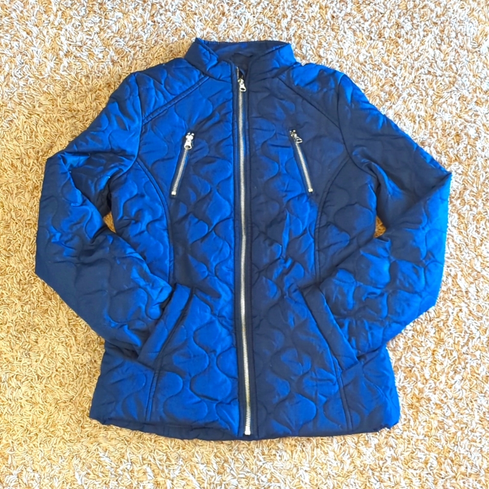 Girl's Lightweight Navy Puffer Coat 14/16 🩵